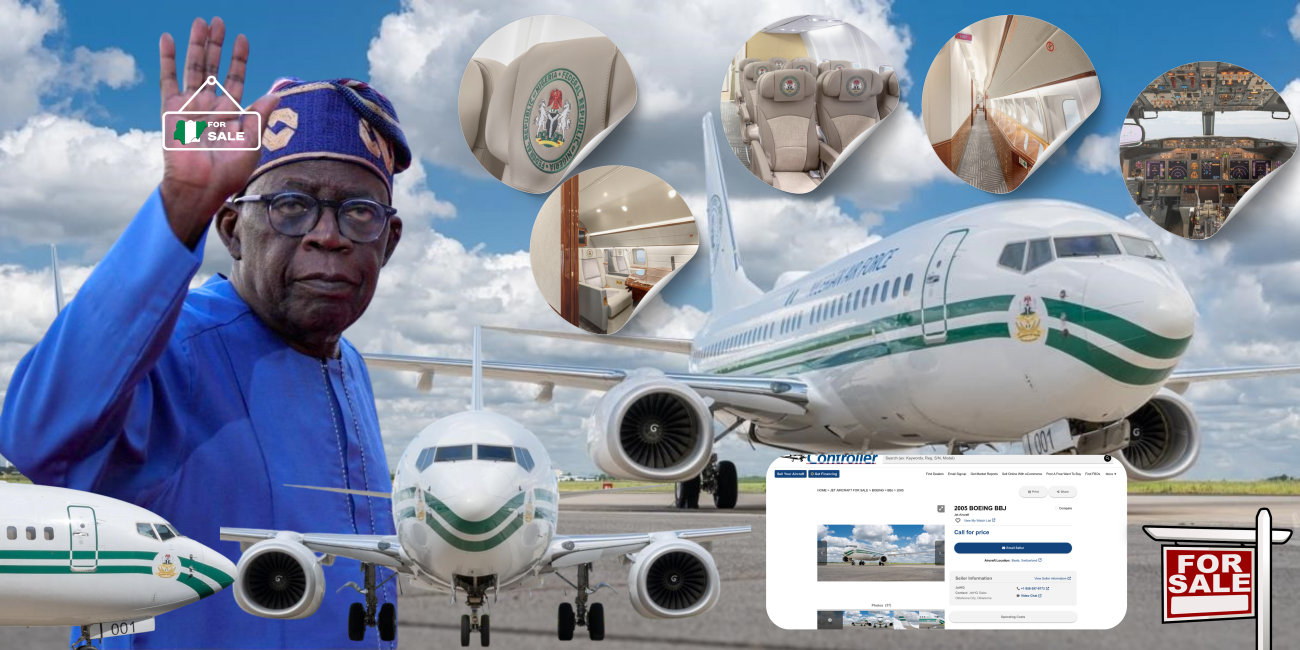 BREAKING: Tinubu Puts 20-Year-Old Presidential Jet Up For Sale In Switzerland